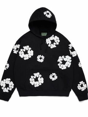Black Floral Ring Graphic Hoodie - Men